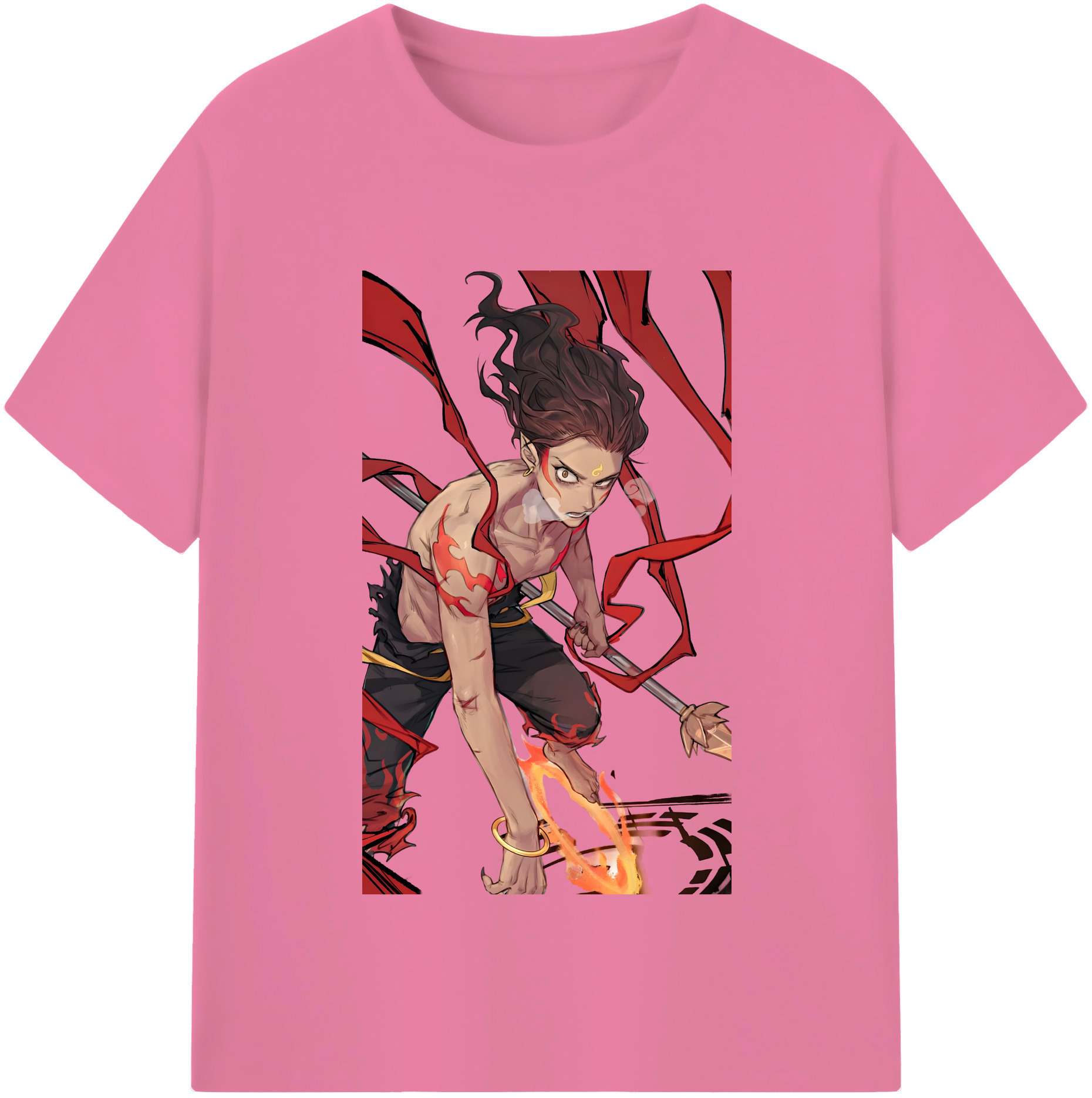 （画像用） Ne Zha 2 ナタ 魔童の大暴れ 綿100％半袖Tシャツ（フロントプリント）